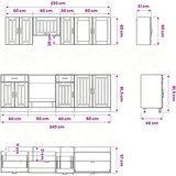  8-dijelni set kuhinjskih ormarića Kalmar konstruiranog drva | shoptok.hr