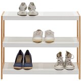 XORA regal za čevlje masivno rjava, bela | Shoptok.si