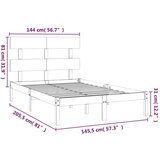  Posteljni okvir črn iz trdnega lesa 140x200 cm, (20684518) | Shoptok.si