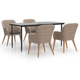  5-dijelni vrtni blagovaonski set s jastucima smeđe | shoptok.hr