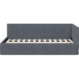  Kutni okvir kreveta Tamno siva 90 cm x 190 cm Baršun | shoptok.hr