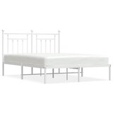 Metalni okvir za krevet s uzglavljem bijeli 150x200 cm | shoptok.hr