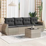 Maison Chic Seti vrtnega pohištva - Vrtna garnitura - Vrtni pohištvo set 5-delna z blazinami siv poli ratan, (21820803) | Shoptok.si