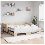 vidaXL Dnevni krevet na razvlačenje krem 100 x 200 cm od tkanine | shoptok.hr