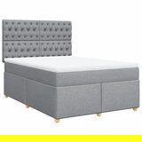 Maison Chic Box spring posteljni - Vzmetna postelja z vzmetnico svetlo siv 140x190 cm blago SL11420, (21904453) | Shoptok.si