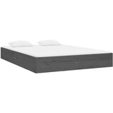  Posteljni okvir siv iz trdnega lesa 135x190 cm 4FT6, (20685077) | Shoptok.si