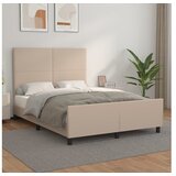  Posteljni okvir z vzglavjem kapučino 140x190 cm umetno usnje | Shoptok.si