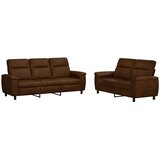  Set sofe 2 pcs Smeđa Umetnička suknja koža | shoptok.hr