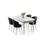 Hanah home Rasklopivi trpezarijski sto i stolice (5 delova) Asfel White Anthracite | Eponuda.com