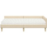  Kotni okvir postelje z matrico z vzmetnico 2 pcs krema blago, (5000123938) | Shoptok.si