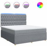 Maison Chic Box spring postelja - Vzmetna postelja z vzmetnico svetlo siva 180x200 cm blago SL10897, (21900558) | Shoptok.si
