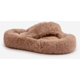 Boto marka niezdefiniowana Womens Fur Slippers On Thick Sole Beige Lavitera | Eponuda.ba