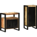 vidaXL Komplet pohištva za kopalnico 2 pcs Rjava Masiven les manga | Shoptok.si