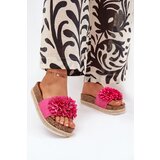 Boto Womens platform sandals with decorative flowers fuchsia Tessara | shoptok.hr