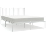 The Living Store Kovinski posteljni okvir z vzglavjem bel 140x200 cm - Posteljni Okvir, (21527205) | Shoptok.si