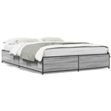 Furnova Posteljni okvir siva sonoma 150x200 cm inž. les in kovina, (21943886) | Shoptok.si