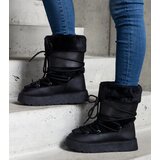 Gemre Black insulated lace-up snow boots decorated with fur Istiss | Shoptok.si