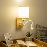  Brilagi - LED zidna lampa NUBILA WOOD 1xE27/25W/230V +LED/3W hrast/bela/krem | Eponuda.com