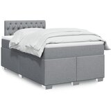 vidaXL Box spring postelja z vzmetnico svetlo siva 120x200 cm blago Cene