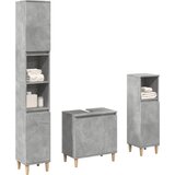  3-dijelni set kupaonskog namještaja siva boja betona drveni | shoptok.hr