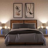 vidaXL Stenska nočna omarica z LED lučkami 2 kosa betonsko siva | Shoptok.si