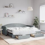  Dnevni krevet na razvlačenje svjetlosivi 90 x 200 cm od tkanine | shoptok.hr