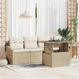 vidaXL Set vrtnih sofa od 5 komada s jastučićima bež poli ratan Cijene