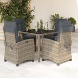 vidaXL 5-dijelni vrtni blagovaonski set sivi od poliratana | shoptok.hr