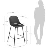 Kave Home Tamno siva metalna/plastična vrtna barska stolica Quinby – | shoptok.hr