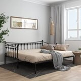 Maison Chic Izvlečni Posteljni okvir - Enojna postelja - Postelja za odrasle črn iz kovine 90x200 cm-J15, (21768811) | Shoptok.si