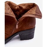Boto Women's Heeled Fur-Lined Boots Camel Effie | Shoptok.si
