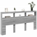 Ormarić za uzglavlje LED sivom sonomom 200x17x102 cm | shoptok.hr