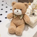 Plišana igračka Medo s kariranom leptir mašnom 25cm - bež | shoptok.hr