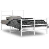  Metalni okvir kreveta uzglavlje i podnožje bijeli 120x190 cm | shoptok.hr