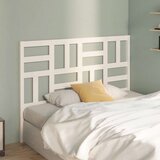  Uzglavlje za krevet bijelo 146 x 4 x 104 cm od masivne borovine | shoptok.hr