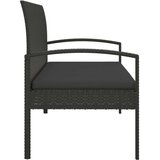  Vrtna klupa s jastukom crna 105 cm od poliratana - Crna 1 1 | shoptok.hr