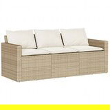 The Living Store Vrtni kavč z blazinami 3-sedežni bež poli ratan - Vrtni Kavč, (21625386) | Shoptok.si