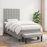 The Living Store Box spring postelja z vzmetnico svetlo siva 90x200 cm blago - Box Spring Postelja, (21520562) Cene