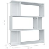 vidaXL ormarić za knjige / sobna pregrada sjajni bijeli 80x24x96 cm | shoptok.hr