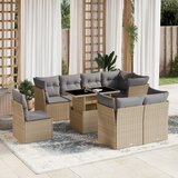 Maison Chic Seti vrtnega pohištva - Vrtna garnitura 9-delna z blazinami bež poli ratan, (21807664) | Shoptok.si