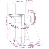  Penjalica za mačke sa stupovima za grebanje tamnosiva 82 cm | shoptok.hr