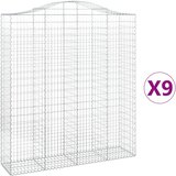  Lučne gabionske košare 9 kom 200x50x220/240cm pocinčano željezo | shoptok.hr