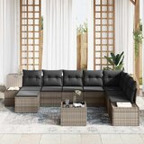  Sjedeća garnitura za vrt 8 kom. Siva poliratan 319 x 209 x 85 cm | Shoptok.si