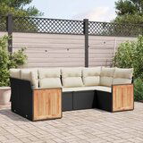 vidaXL 6-dijelni set vrtnih sofa s jastucima crni od poliratana | shoptok.hr