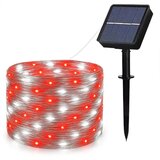  novogodišnje solarne lampice crveno bele 10metara Cene