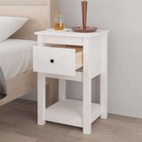  Nočna omarica bela 40x35x61,5 cm trdna borovina, (20600737) | Shoptok.si