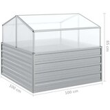 vidaXL Visoka greda z rastlinjakom 100x100x85 cm srebrna | Shoptok.si