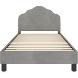 Krevet za djecu s uzglavljem Svjetlosiva 90 x 190 cm Baršun | Eponuda.com