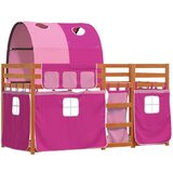 vidaXL Pograd z zavesami roza 75x190 cm trdna borovina, (21155895) | Shoptok.si