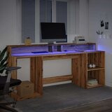 vidaXL Radni stol s LED svjetlima 200x55x91 cm konstruirano drvo | shoptok.hr